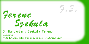 ferenc szekula business card